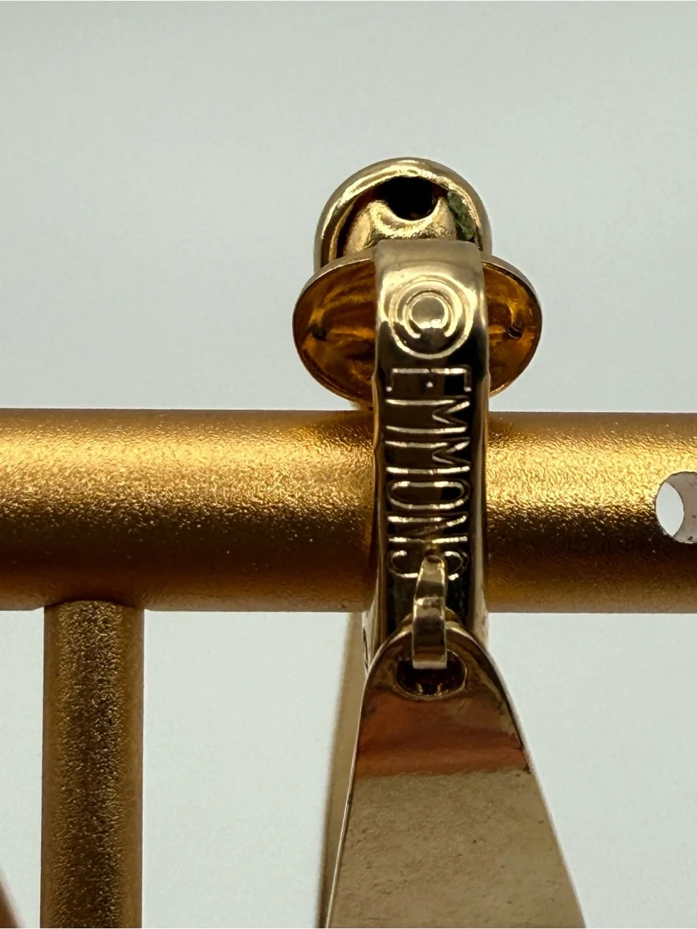 Textured Gold-Tone Double Drop Clip-On Earrings